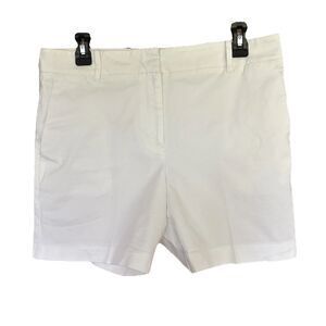 Ann Taylor City Shorts Women 10 Bright White Stretch Cotton Preppy Resort Classy